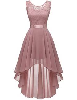 Berylove Vokuhila Kleid Damen Elegant Cocktailkleid Abendkleid Hochzeit Brautjungfer Kleid BLP7035 Blush M von Berylove