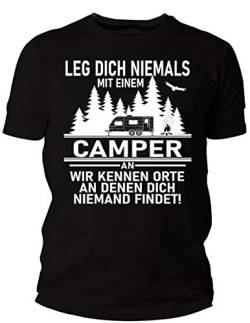 Beschdstoff Camper T-Shirt - Leg Dich Niemals mit einem Camper an - Campershirts (3XL, Schwarz) von Beschdstoff