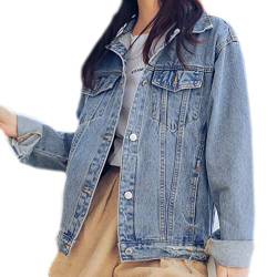 Beskie Oversized Denim Jacke für Frauen Grils Langarm Boyfriend Jeansjacken Lose Mantel Gr. 40-44, Blau 1 von Beskie