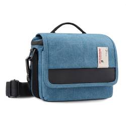 Besnfoto Kameratasche klein Kompakte Schultertasche für SLR Spiegellose Kamera Fotografie Bag Case Wasserdicht Leinwand Taschen (Blau) von Besnfoto