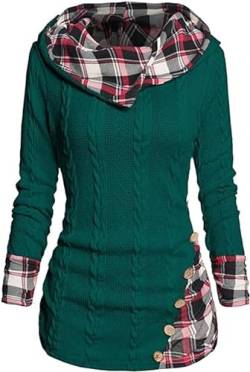 Besseling Damen Hoodies Gestreifter Pullover Tops Langarm Sweatshirt Kapuzenshirt Casual Pullover Sweatshirt, grün, 48 von Besseling