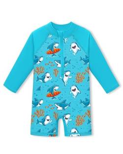 Baby Atmungsaktiv UV Shirt Einteiliger UPF 50+ Schnelltrocknend Badebekleidung Haie 12-18 Monate von BesserBay