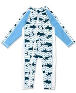 Baby Jungen Schnelltrocknend UV Shirt Langarm Badeanzug UPF 50+ Reißverschluss Badebekleidung Wal 18-24 Monate von BesserBay