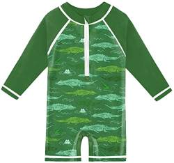 Baby Langarm UV Shirt Einteiliger UPF 50+ Schnelltrocknend Badebekleidung Krokodil 6-12 Monate von BesserBay