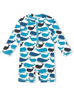 Baby Langarm UV Shirt Schnelltrocknend Rundhals UPF 50+ Badebekleidung Wal & Blau 18-24 Monate von BesserBay