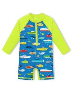 Baby Langarm UV Shirt mit Reißverschluss UPF 50+ Rundhals Badebekleidung U-Boot 0-6 Monate von BesserBay
