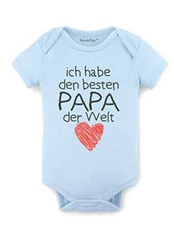 BesserBay Baby Body - Besten Papa der Welt - Geschenk für Vater Blau 0-3M von BesserBay