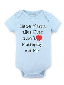 BesserBay Baby Body - Erster Muttertag mit Mir - Geschenk für Mutter Blau 6-9M von BesserBay