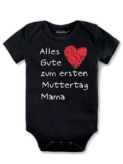 BesserBay Baby Jungen Body -Alles Gute zum Ersten Muttertag Schwarz 9-12M von BesserBay