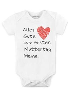 BesserBay Baby Jungen Body - Erster Mutter Weiß 0-3M von BesserBay