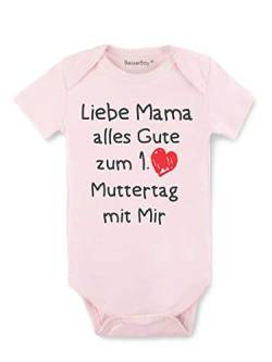 BesserBay Baby Mädchen Body - Erster Muttertag mit Mir - Strampler Rosa 0-3M von BesserBay