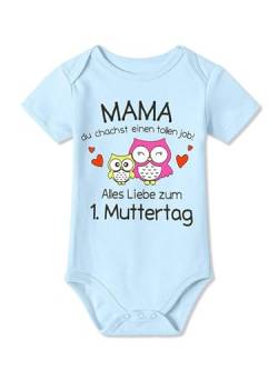 BesserBay Baby Mama Strampler Alles Liebe zum 1. Muttertag Kurzarm Blau Muttertagsgeschenk Body 0-3 Monate von BesserBay