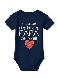 BesserBay Baby Papa Strampler Navy Vatertagsgeschenk Kurzarm Den Besten PAPA Der Welt Vatertag Body 0-3 Monate von BesserBay