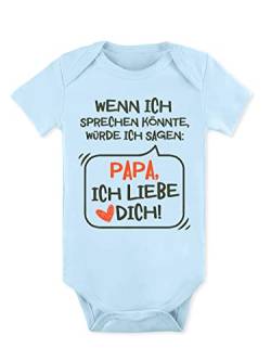 BesserBay Baby Papi Strampler PAPA Ich Liebe Dich Vatertag Kurzarm Blau Vatertagsgeschenk Body 0-3 Monate von BesserBay