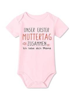 BesserBay Baby Strampler Muttertagsgeschenk Erster Muttertag Ich Liebe Dich Rosa Kurzarm Body 6-9 Monate von BesserBay