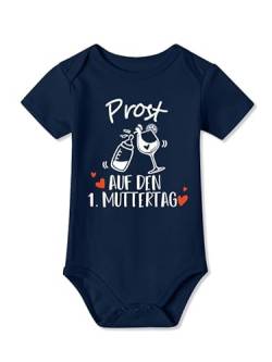BesserBay Baby Strampler Navy Muttertagsgeschenk Kurzarm Prost Auf Den 1. Muttertag Body 9-12 Monate von BesserBay