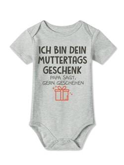 BesserBay Baby Unisex Strampler Grau Muttertagsgeschenk Kurzarm Muttertag Beste Geschenk Body 3-6 Monate von BesserBay
