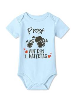 BesserBay Baby Unisex Strampler Prost Auf Den 1. Vatertag Kurzarm Blau Vatertagsgeschenk Body 3-6 Monate von BesserBay