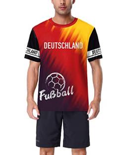 BesserBay Fußball WM T-Shirt Deutschland Badge Fan-Trikot Rundhalsausschnitt S von BesserBay