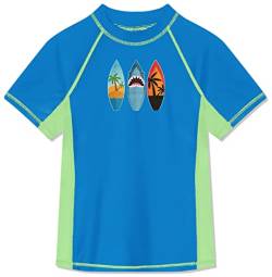 BesserBay Kinder Top Blau Badeshirt Swimsuit Bademode UV Shirt mit UV-Shutz Kurzarm Rashguard 120 von BesserBay