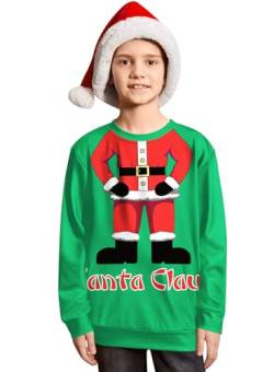 BesserBay Kinder Weihnachten Sweatshirts Jumper Shirts Pullover Christmas Geschenk für Jungen 2-12 Jahre, Weihnachtsmann, 10 Jahre von BesserBay