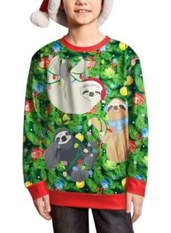 BesserBay Kinder Weihnachten Sweatshirts Jumper Shirts Pullover Christmas Geschenk für Jungen Faultier 13-14 Jahre von BesserBay