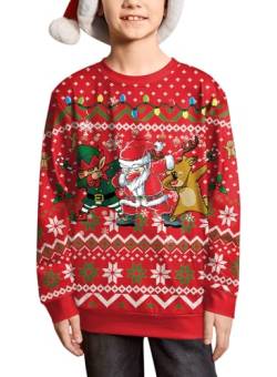BesserBay Kinder Weihnachten Sweatshirts Jumper Shirts Pullover Christmas Jungen Weihnachtsmann Rentier 5-6 Jahre von BesserBay
