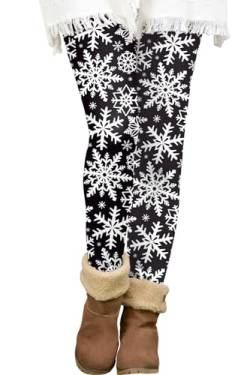 BesserBay Weihnachten Damen Hohe Taille Leggings Gefütterte Winter Stretch Thermoleggings XL von BesserBay
