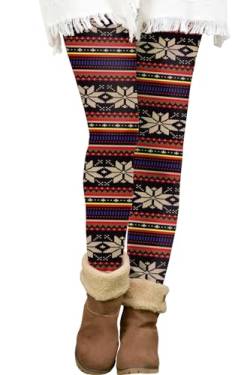 BesserBay Weihnachten Damen Innenfleece Leggings Warm Teddy High Waist Winterleggings S von BesserBay