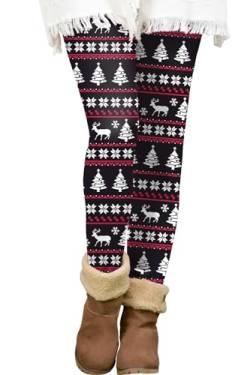 BesserBay Weihnachten Damen Innenfleece Leggings Warm Teddy Hohe Taille Thermoleggings M von BesserBay