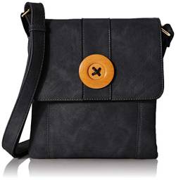 Bessie LondonMulti Compartment Button Cross BodyDamenUmhängetascheSchwarz (Black)3x27x27 Centimeters (W x H x L) von Bessie London