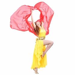 Best Dance Damen Chiffon-Schal, großer Schleier, goldfarbener Rand Gr. Einheitsgröße, rot von Best Dance