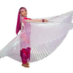 ägyptisches Bauchtanz-Kostüm in Flügel-Design für Mädchen Gr. Einheitsgröße, weiß von Best Dance