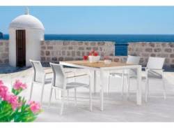 Garten-Essgruppe BEST "Paros" Sitzmöbel-Sets weiß (weiß, natur) Outdoor Möbel von Best