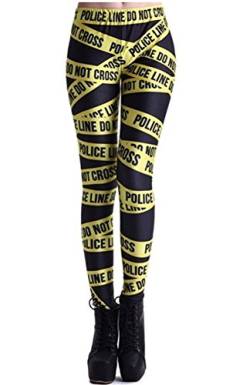 Bestland Damen Legging Tattoo Leggins Sterne Print Style Comic Elastische Stretch Strumpfhose Hüfthose Skinny Hose Enge (#17) von BestLand