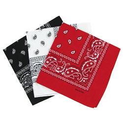 Snner Paisley Bandana, Rot, Weiß, Schwarz, Einheitsgröße von BestMall