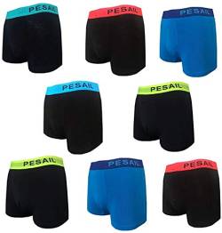 10 Stück Jungen Boxershorts Kinder Unterhosen Uni Shorts Boy Unterwäsche Baumwolle 160 bis 178 (166-172, Farbmix |10 Stück) von BestSale247