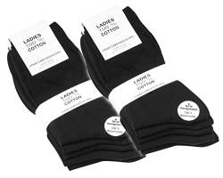 BestSale247 10 Paar Damen Socken-Krankenschwestern Socken ohne Naht-Kochfest aus 100% gekämmter Baumwolle (10 Paar | Schwarz, 39-42) von BestSale247