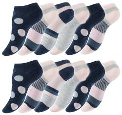 BestSale247 12 Paar Damen Mädchen Sneaker Socken Baumwolle (Muster 4, 35-38) von BestSale247