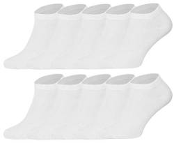 BestSale247 12 Paar Herren Sport Freizeit Sneaker Socken Füßlinge Baumwolle (Weiss, 39-42) von BestSale247