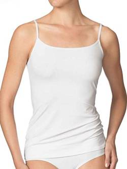 BestSale247 2 Stück Damen Träger Top Unterhemd Spaghettiträger aus 100% Gekämmte Baumwolle, Weiß / 2 Stück, 36-38 von BestSale247