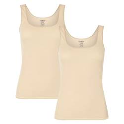 BestSale247 2er Pack Damen Unterhemd aus weichem Bambusstoff (2er Pack/Beige, XXL-3XL) von BestSale247