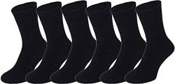 BestSale247 6 Paar Damen & Herren Thermo Socken Baumwolle Vollfrottee Wintersocken Schwarz (6 Paar/Schwarz, 43-46) von BestSale247