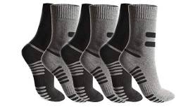 BestSale247 6 Paar Herren Thermo Socken Baumwolle (Schwarz/Grau | 43-46) von BestSale247