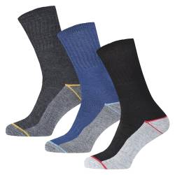 BestSale247 6 oder 12 Paar Herren Socken Baumwolle Thermosocken Warme Dicke Winter Sport Ski Arbeitssocken Schwarz Vollfrottee Gr. 39-42/40-44 ; 43-46, 6 Paar | Farbmix, 43-46 von BestSale247