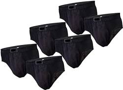 BestSale247 6er Pack Herren Slips Unterhosen Männer Feinripp Slip Unterwäsche aus 100% Baumwolle (6 Stück/Schwarz, 6 / L) von BestSale247