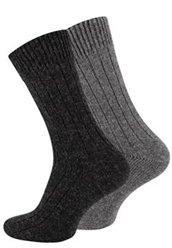 BestSale247 Alpaka Socken, Wollsocken für Damen und Herren (2 Paar) Unisex Feinstrick-Wintersocken (2 Paar/Anthrazit Grau, 43-46) von BestSale247