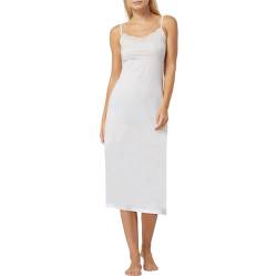 BestSale247 Damen Sexy Unterkleid mit Spitze - aus weichem Bambusstoff, mit einstellbare Trägern Unterröcke Nachthemd Nachtwäsche (Weiß Lang, L-XL) von BestSale247