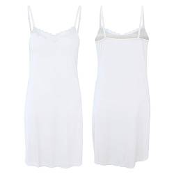 BestSale247 Damen Sexy Unterkleid mit Spitze - einstellbare Trägern nahtlos Unterröcke Nachthemd Nachtwäsche (Weiß, XXL / 3XL) von BestSale247