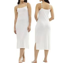BestSale247 Damen Sexy Unterkleid mit einstellbareTrägern Unterröcke Nachthemd Nachtwäsche (Weiß Lang, XXL / 3XL) von BestSale247
